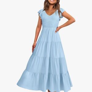 Chic Light Blue Maxi Dress